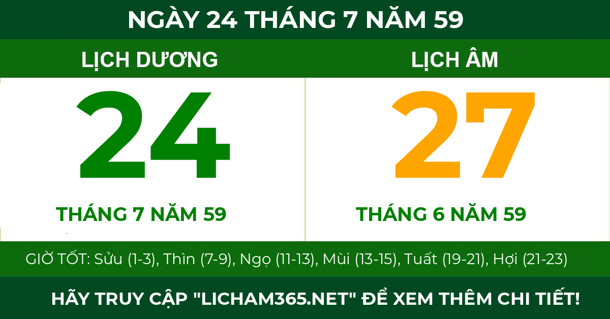 lịch âm ngày 24 tháng 7 năm 59