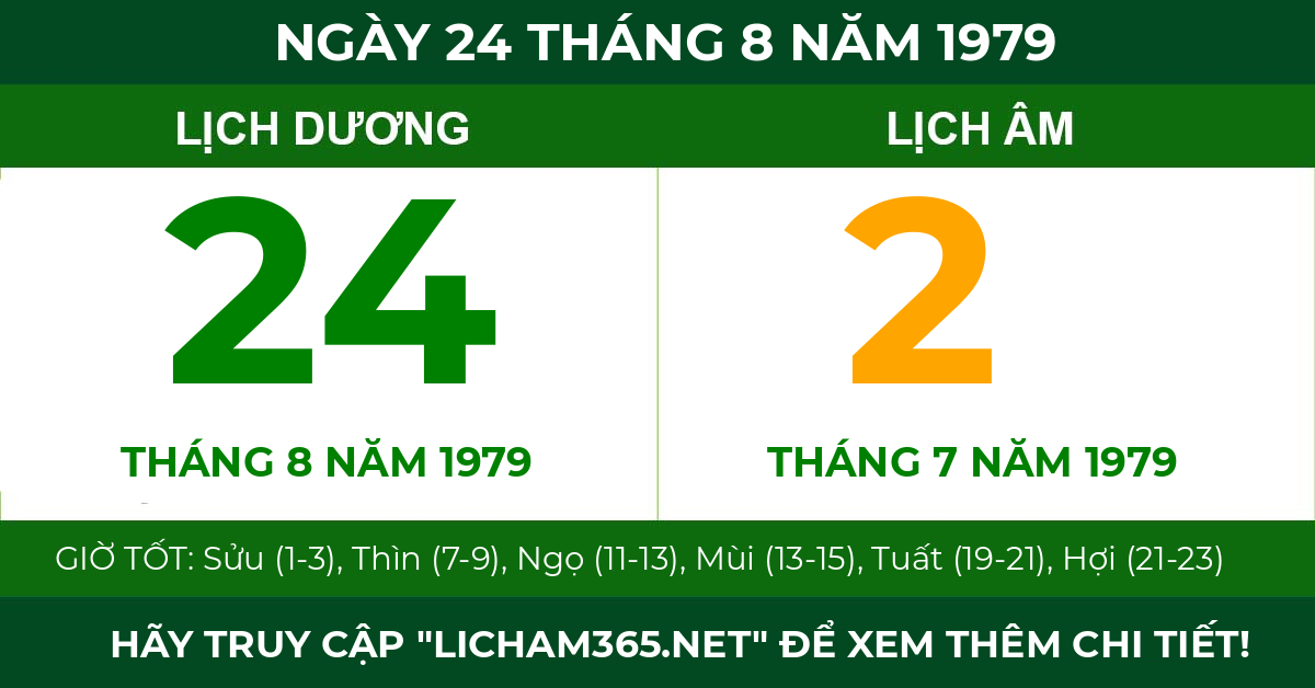 lịch âm ngày 24 tháng 8 năm 1979