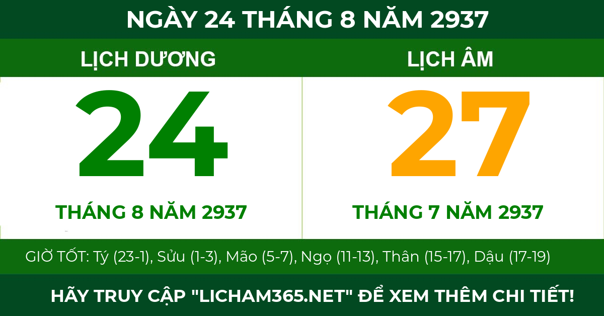 lịch âm ngày 24 tháng 8 năm 2937
