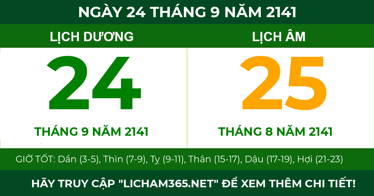 lịch âm ngày 24 tháng 9 năm 2141