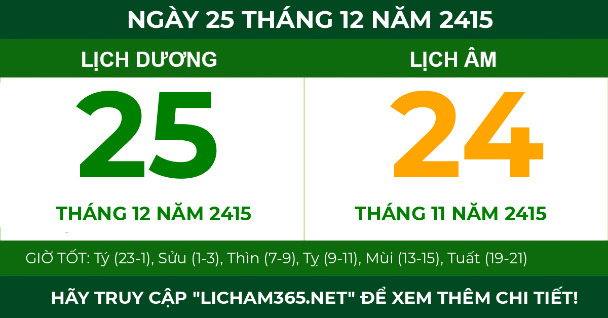 lịch âm ngày 25 tháng 12 năm 2415