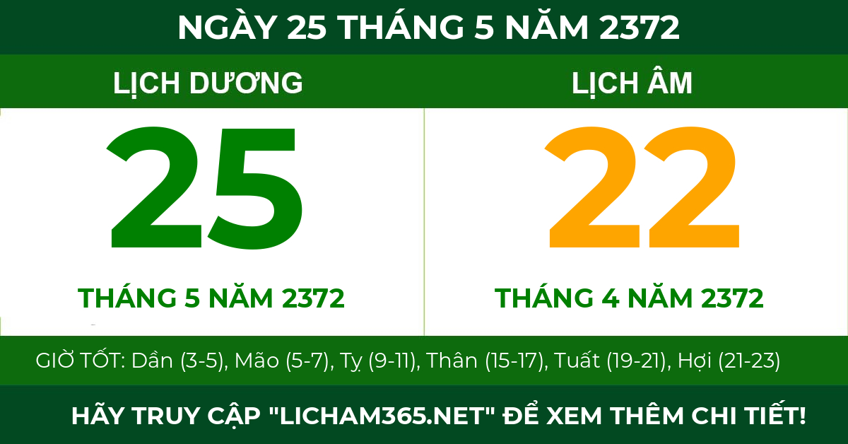 lịch âm ngày 25 tháng 5 năm 2372