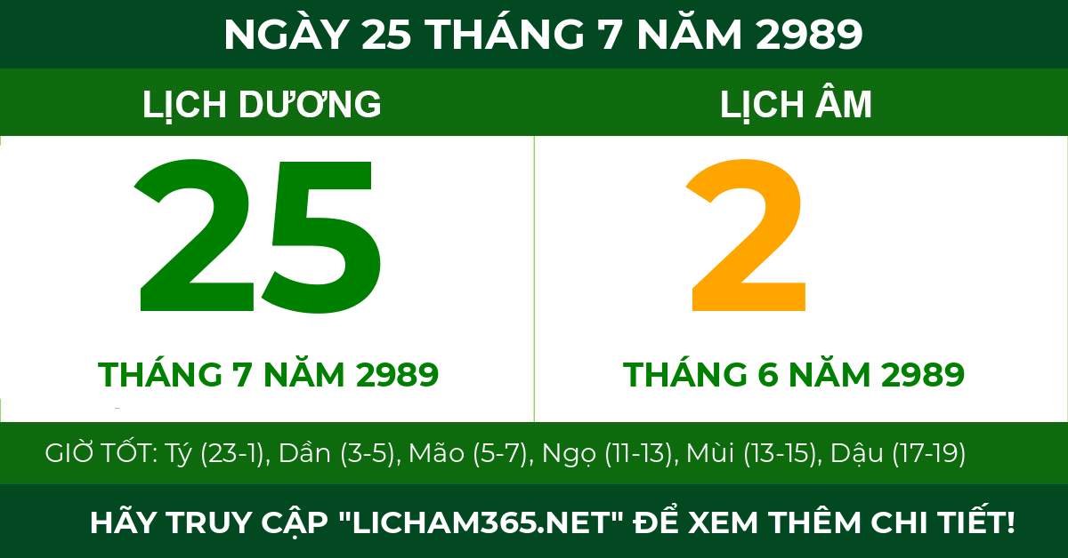 lịch âm ngày 25 tháng 7 năm 2989