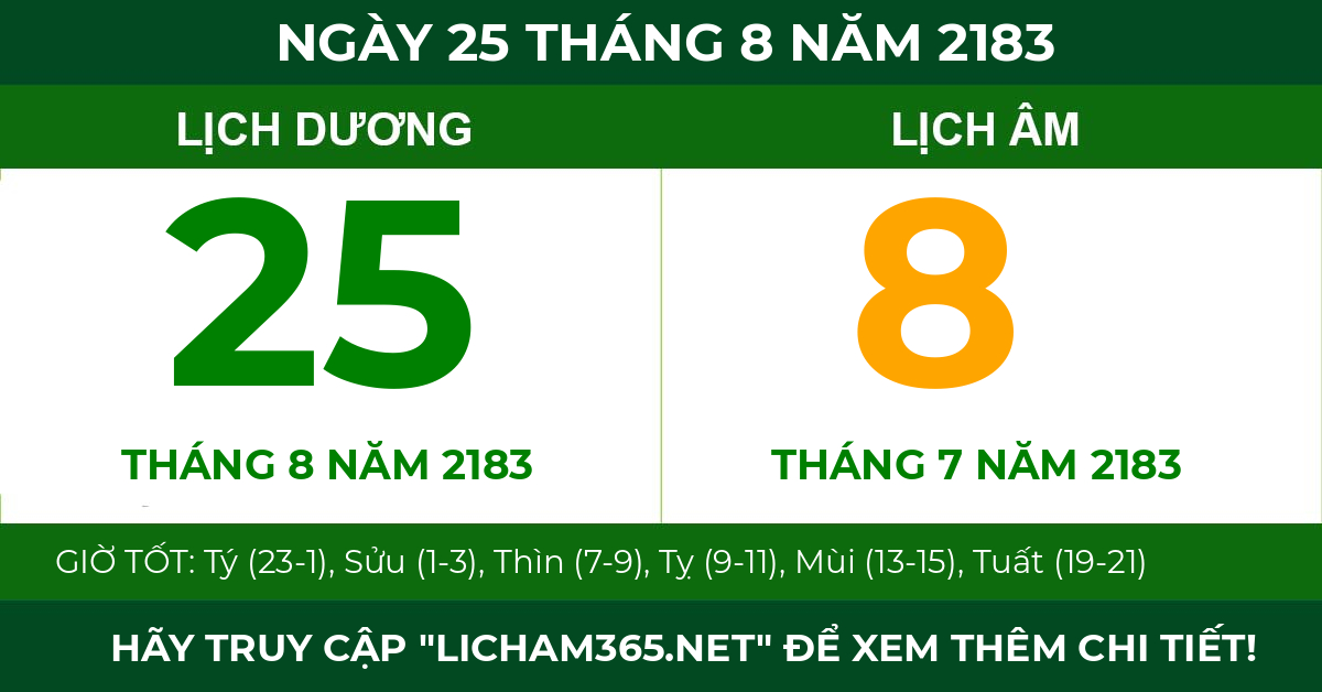 lịch âm ngày 25 tháng 8 năm 2183
