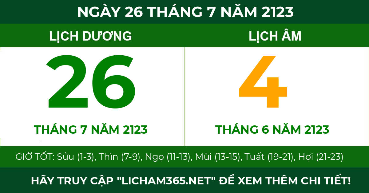lịch âm ngày 26 tháng 7 năm 2123