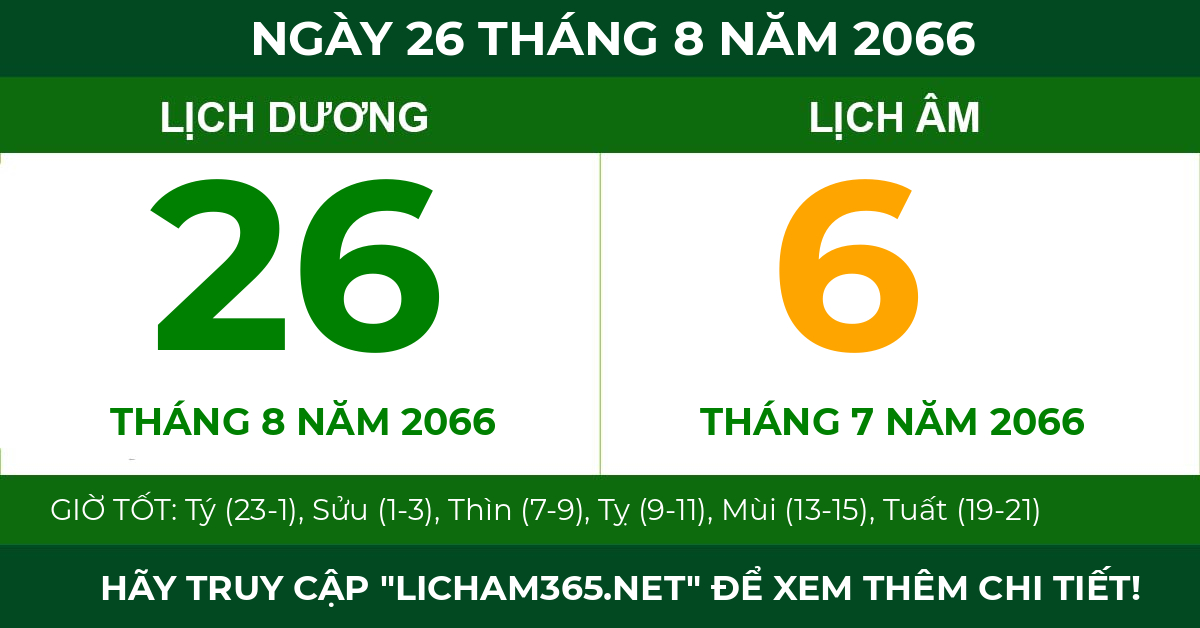 lịch âm ngày 26 tháng 8 năm 2066