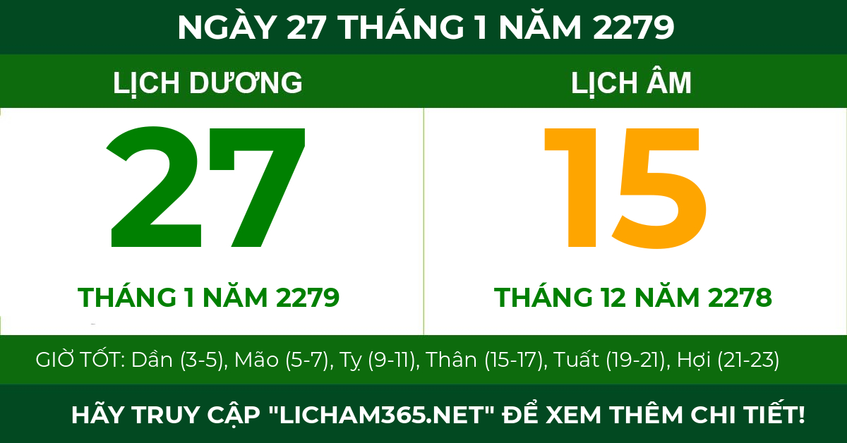 lịch âm ngày 27 tháng 1 năm 2279