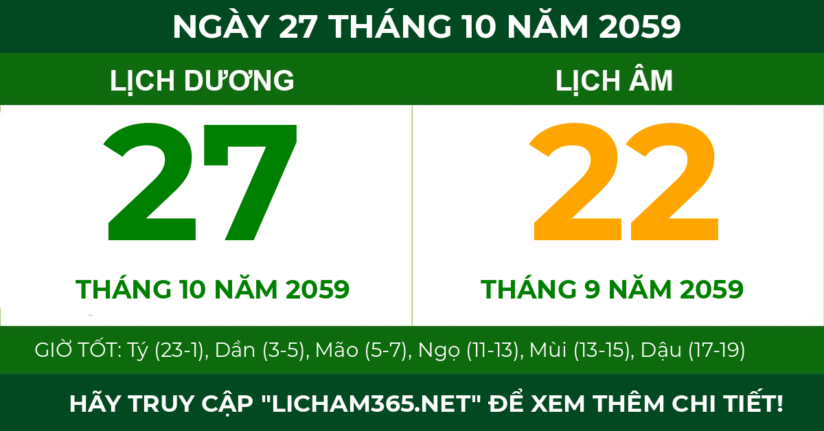 lịch âm ngày 27 tháng 10 năm 2059