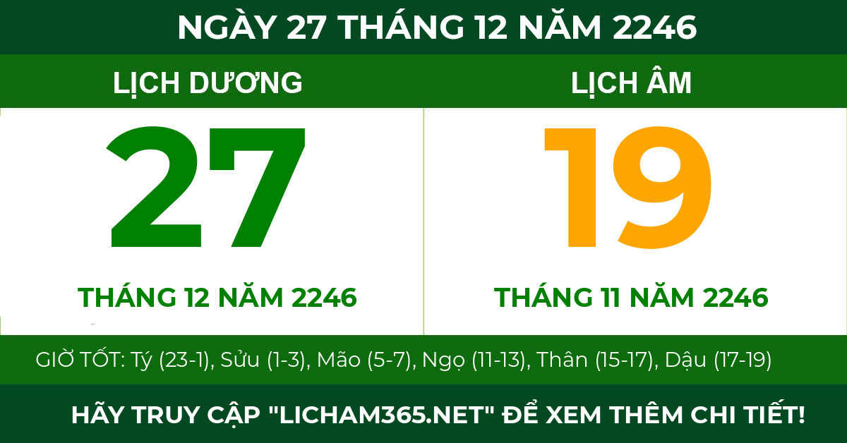 lịch âm ngày 27 tháng 12 năm 2246