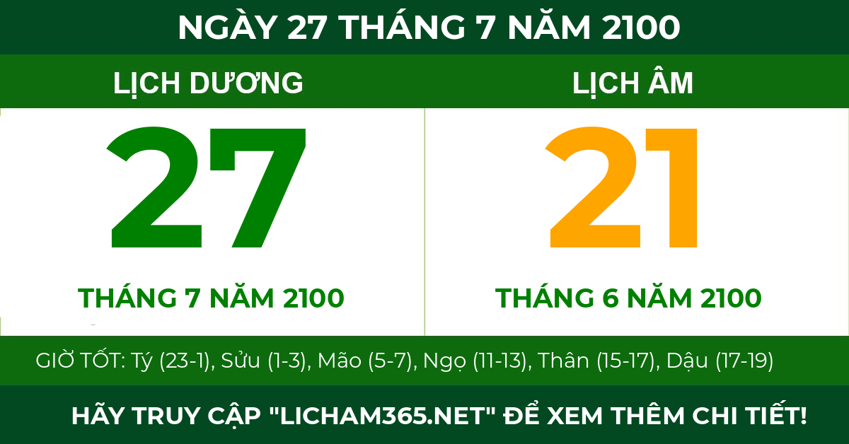 lịch âm ngày 27 tháng 7 năm 2100
