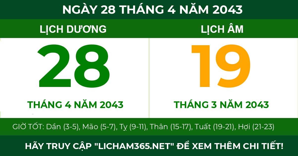 lịch âm ngày 28 tháng 4 năm 2043