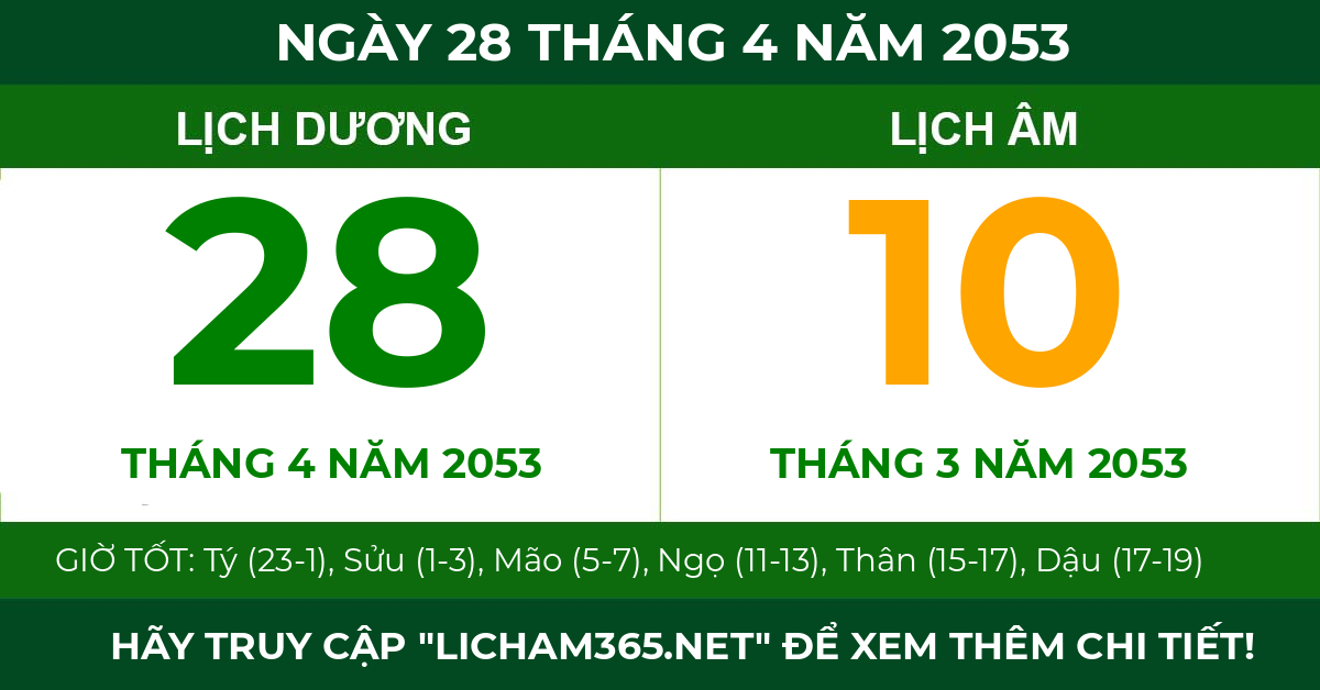 lịch âm ngày 28 tháng 4 năm 2053