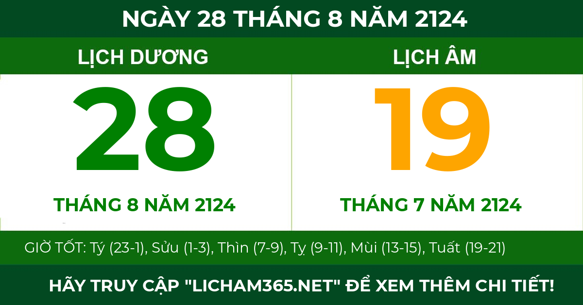 lịch âm ngày 28 tháng 8 năm 2124