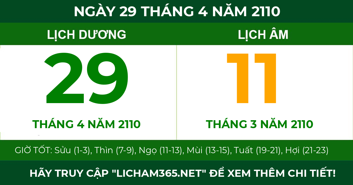 lịch âm ngày 29 tháng 4 năm 2110