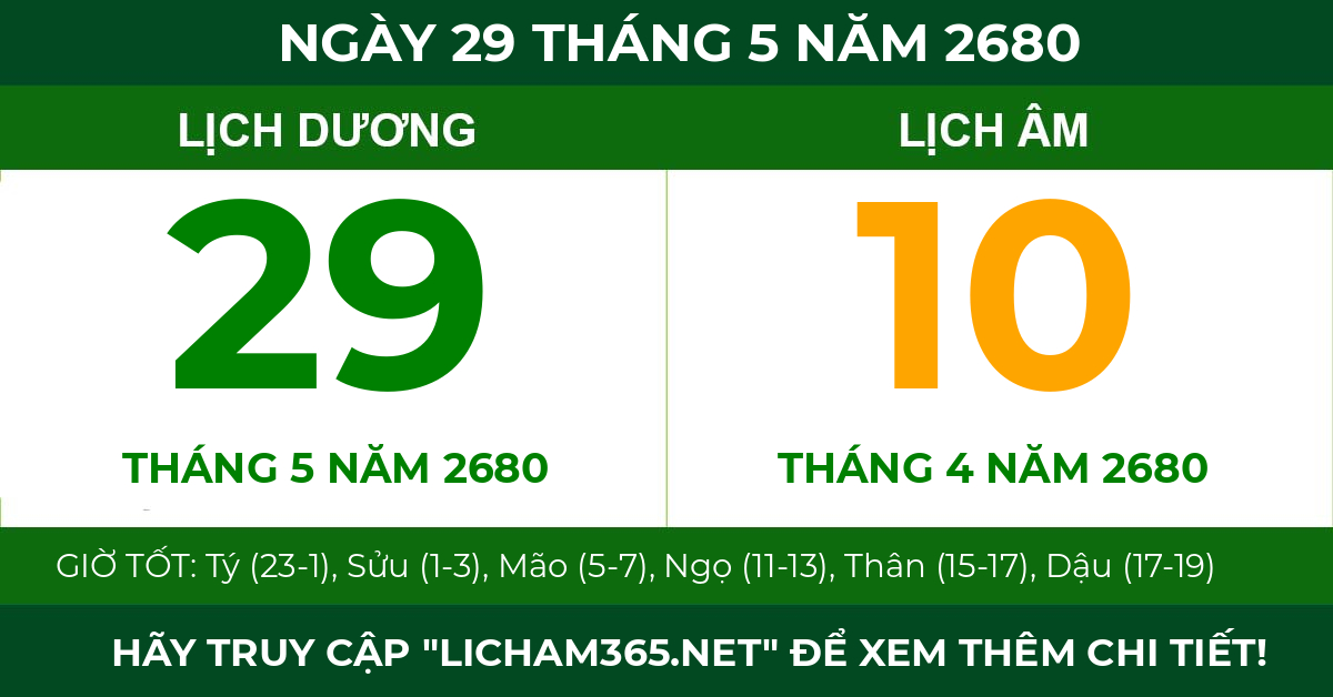 lịch âm ngày 29 tháng 5 năm 2680
