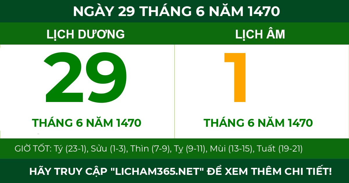 lịch âm ngày 29 tháng 6 năm 1470