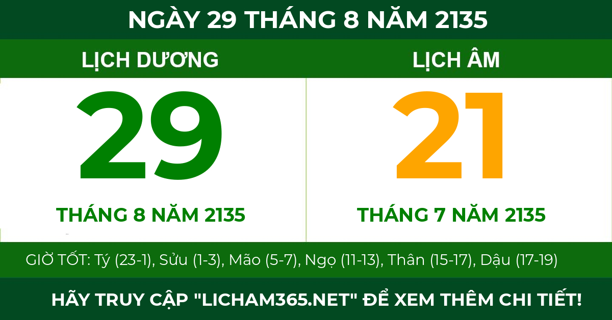 lịch âm ngày 29 tháng 8 năm 2135