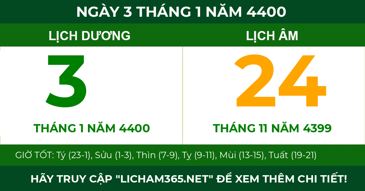 lịch âm ngày 3 tháng 1 năm 4400