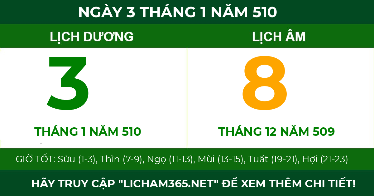 lịch âm ngày 3 tháng 1 năm 510