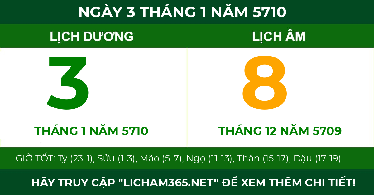 lịch âm ngày 3 tháng 1 năm 5710