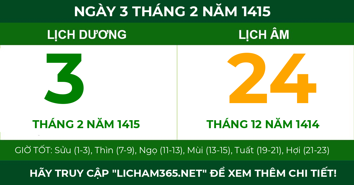 lịch âm ngày 3 tháng 2 năm 1415
