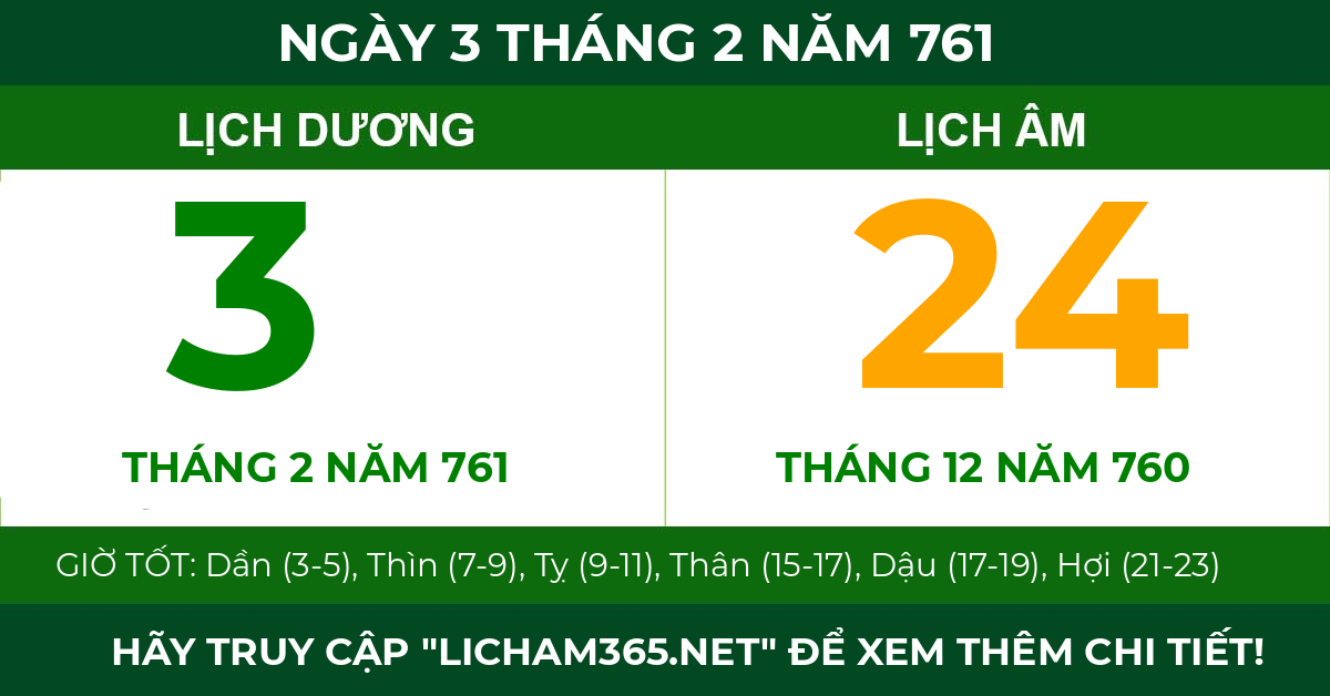 lịch âm ngày 3 tháng 2 năm 761