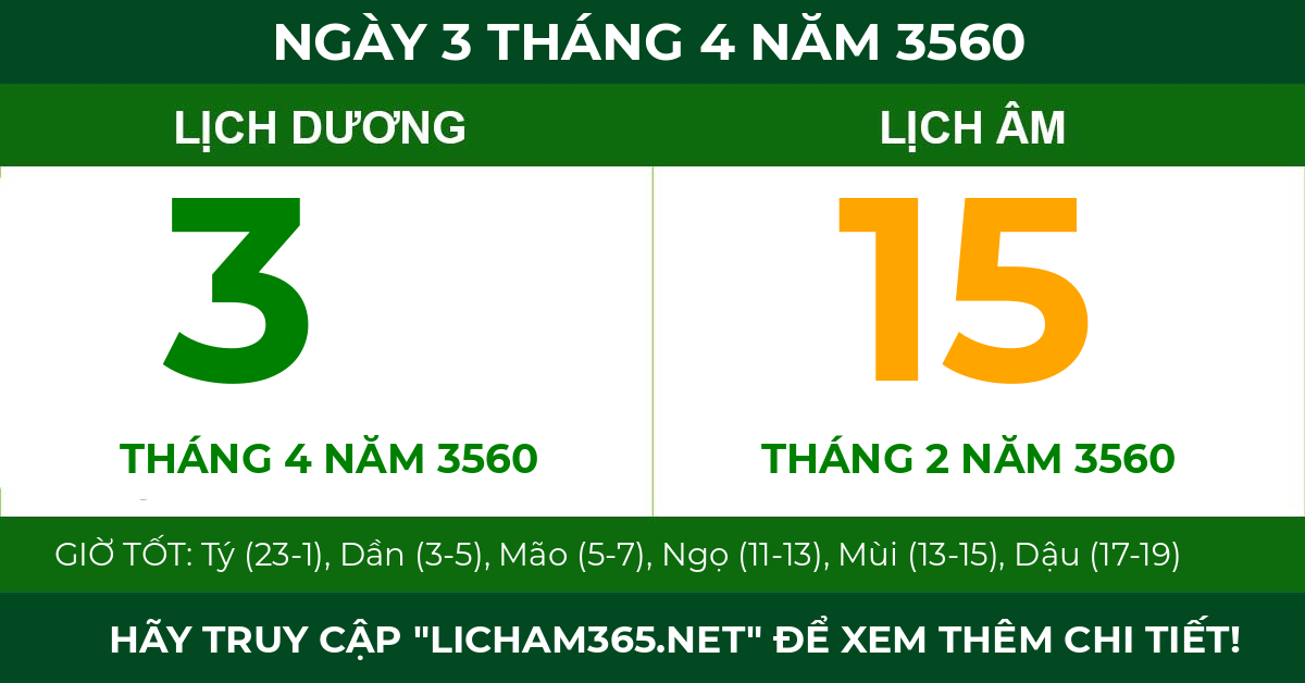lịch âm ngày 3 tháng 4 năm 3560