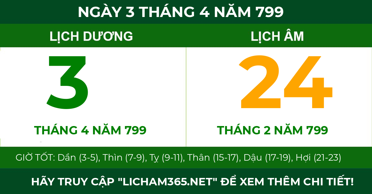 lịch âm ngày 3 tháng 4 năm 799