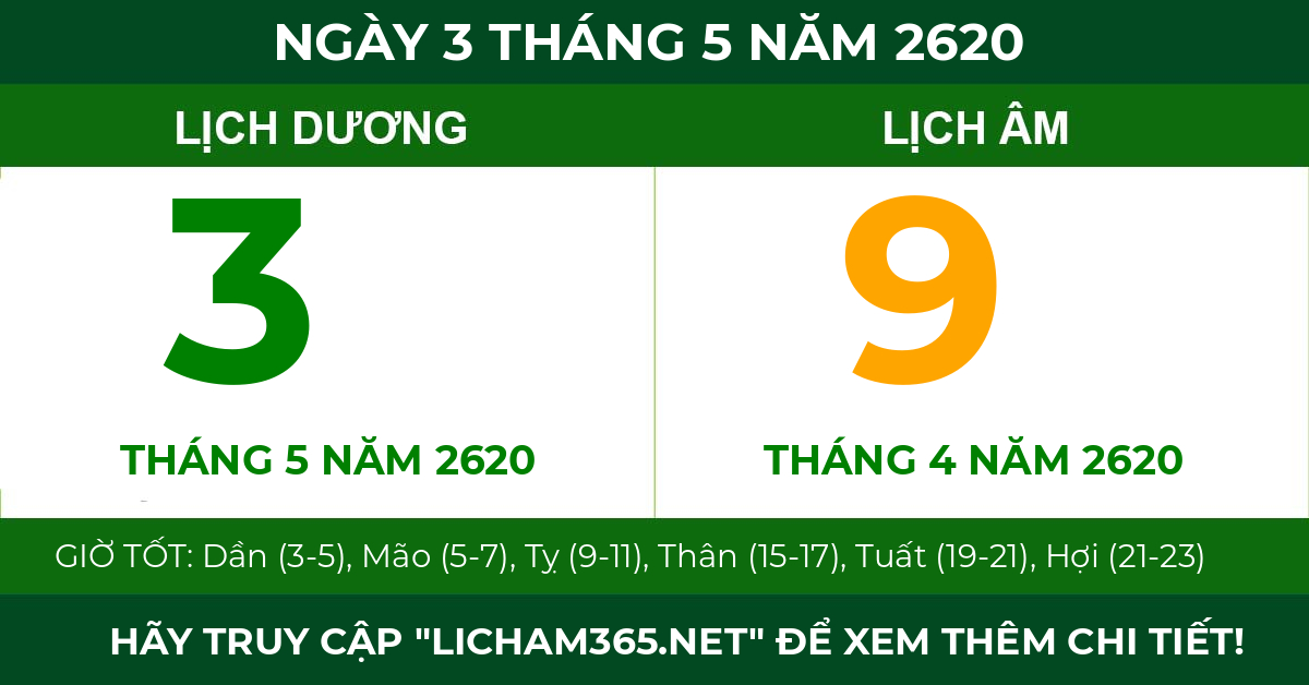 lịch âm ngày 3 tháng 5 năm 2620