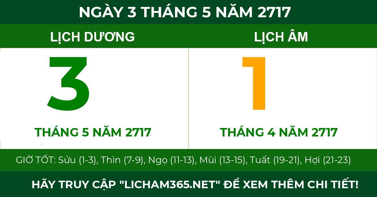 lịch âm ngày 3 tháng 5 năm 2717