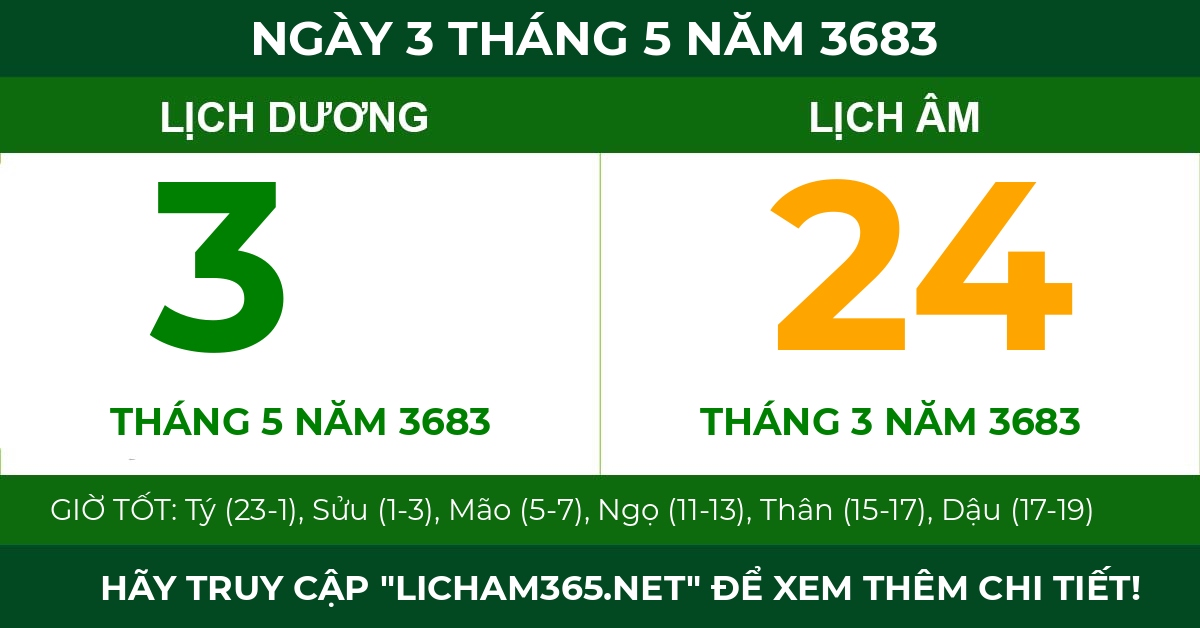 lịch âm ngày 3 tháng 5 năm 3683