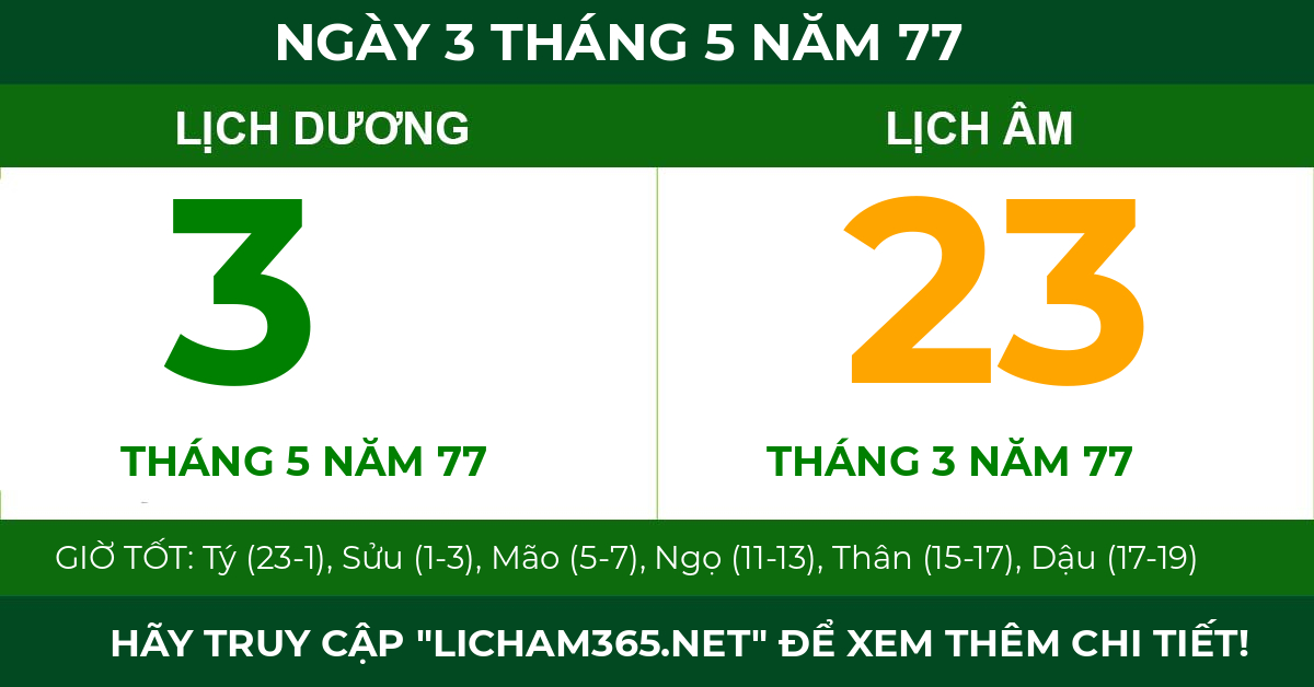 lịch âm ngày 3 tháng 5 năm 77
