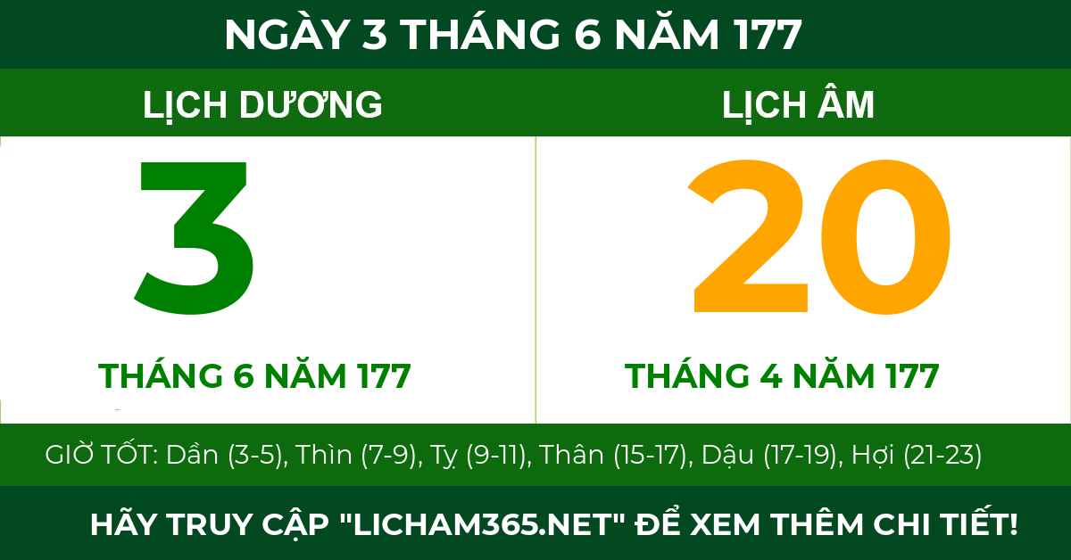 lịch âm ngày 3 tháng 6 năm 177
