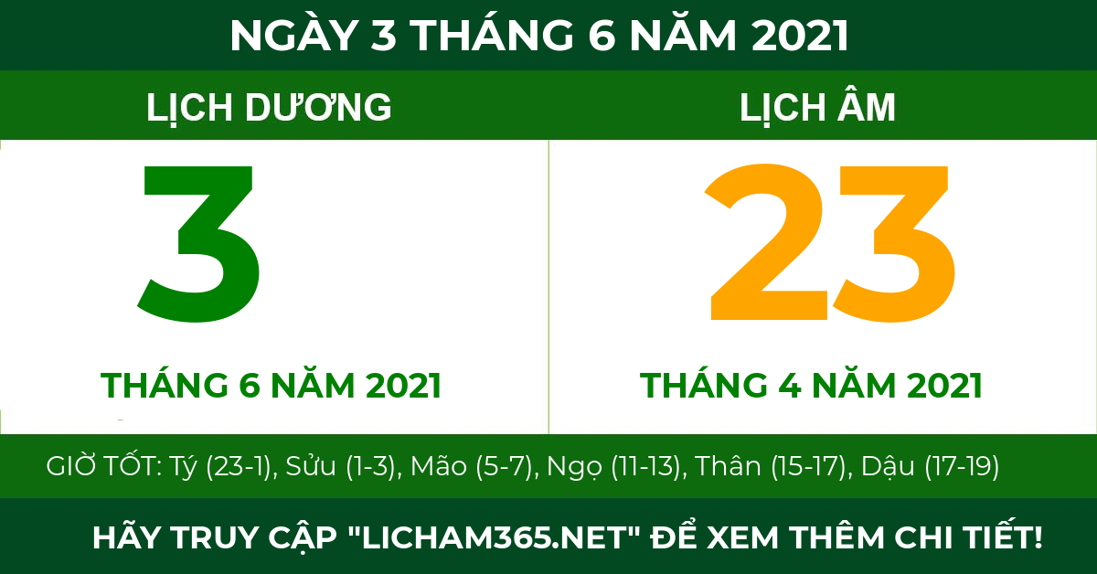 lịch âm ngày 3 tháng 6 năm 2021