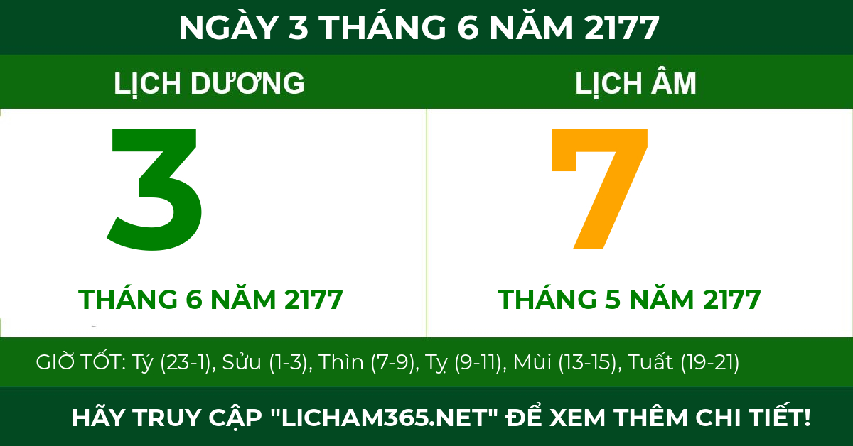 lịch âm ngày 3 tháng 6 năm 2177