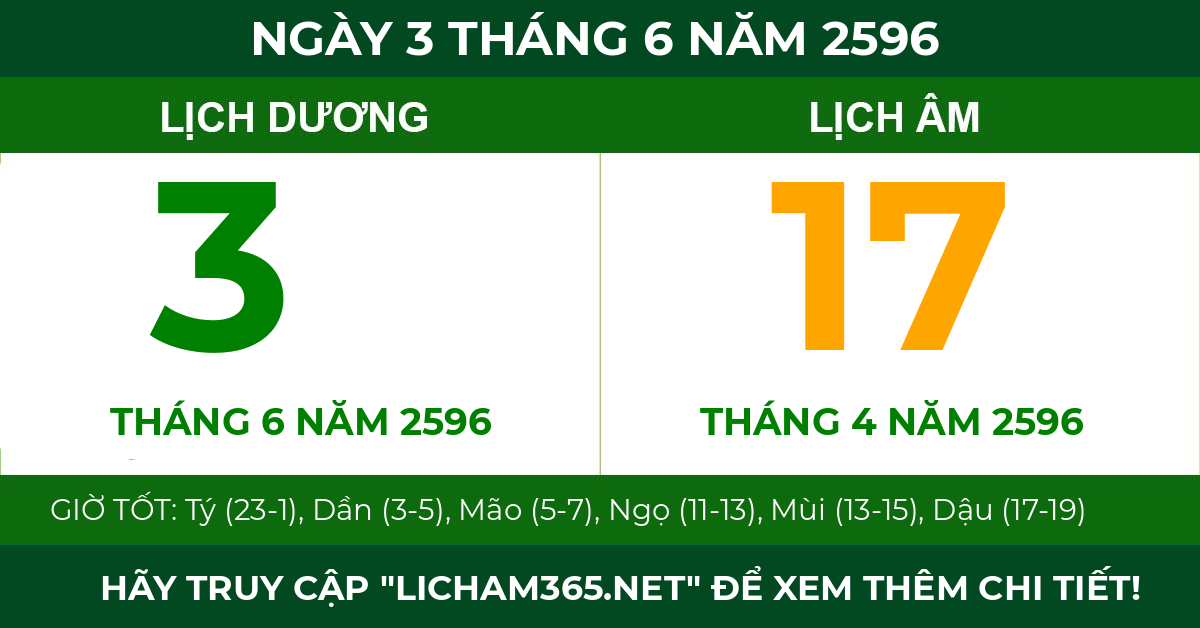 lịch âm ngày 3 tháng 6 năm 2596