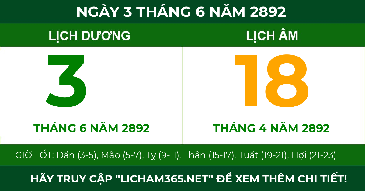 lịch âm ngày 3 tháng 6 năm 2892