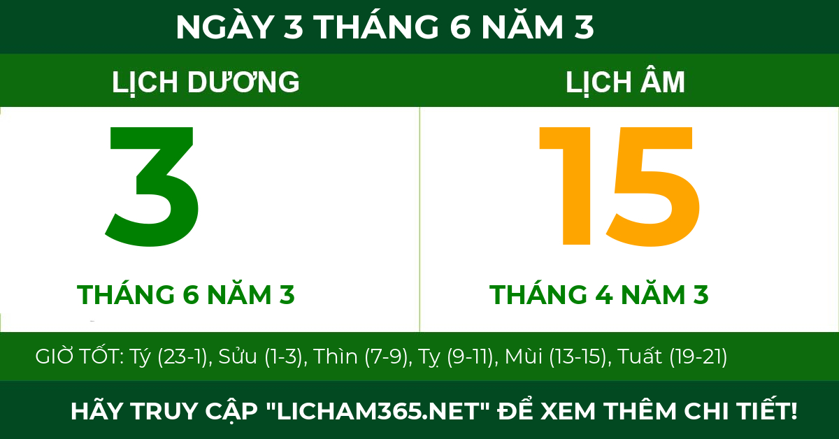 lịch âm ngày 3 tháng 6 năm 3