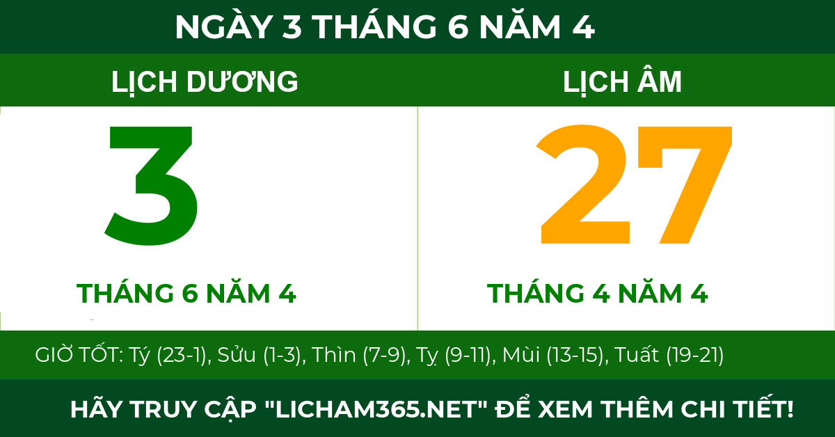 lịch âm ngày 3 tháng 6 năm 4