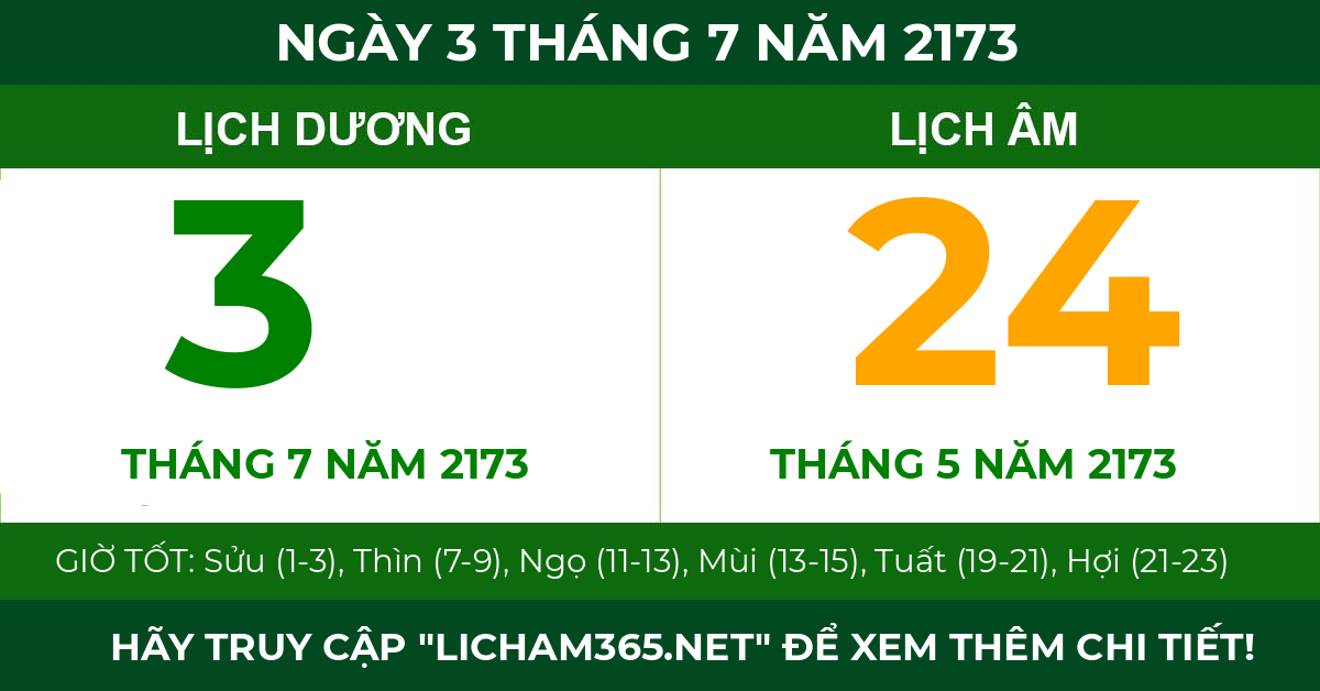 lịch âm ngày 3 tháng 7 năm 2173