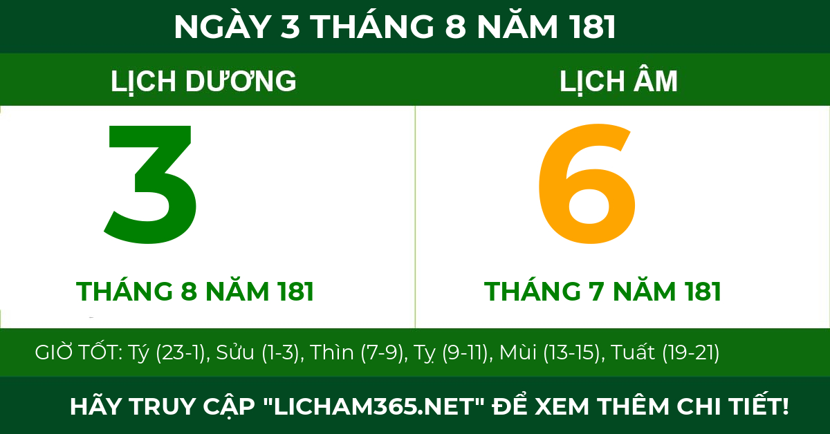 lịch âm ngày 3 tháng 8 năm 181