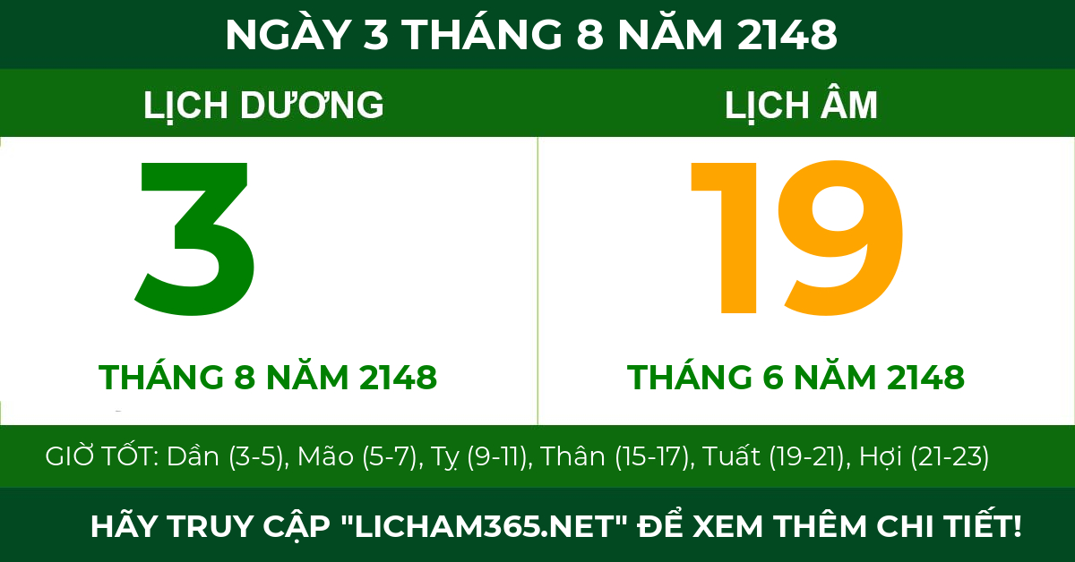 lịch âm ngày 3 tháng 8 năm 2148