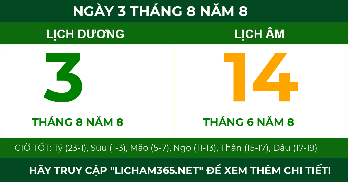 lịch âm ngày 3 tháng 8 năm 8