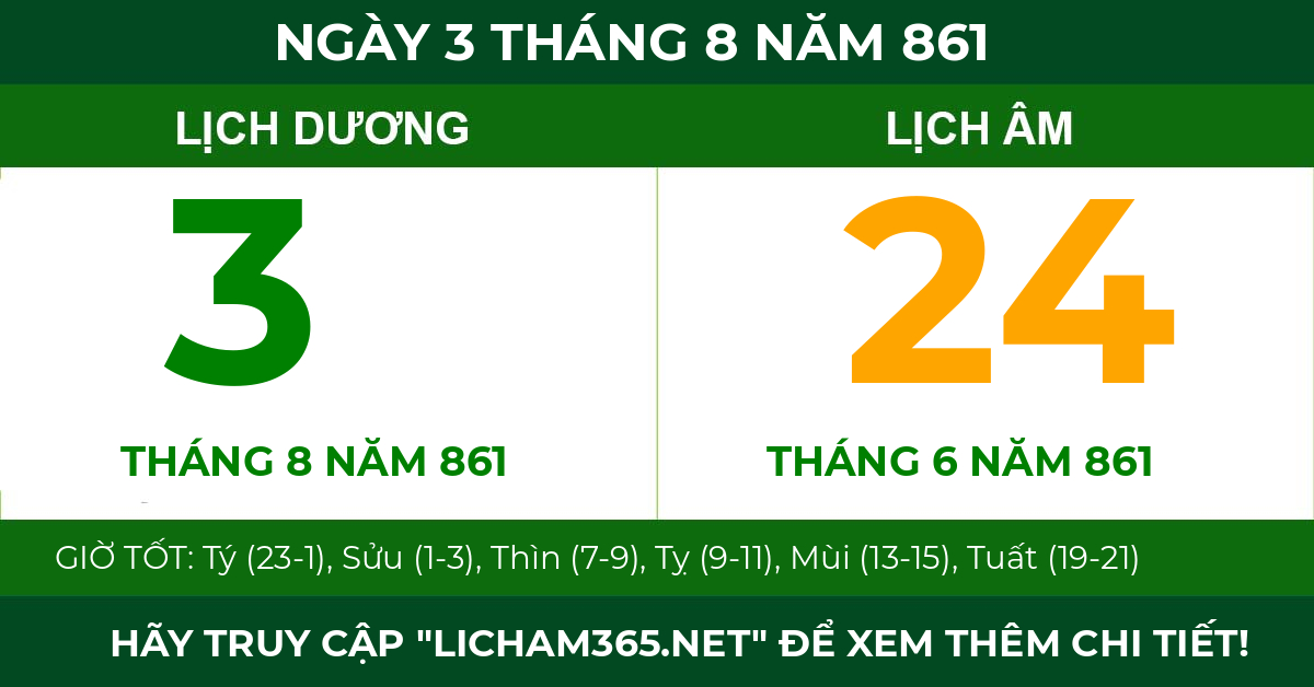 lịch âm ngày 3 tháng 8 năm 861