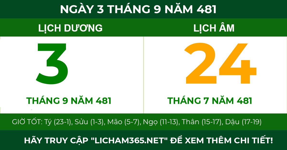 lịch âm ngày 3 tháng 9 năm 481
