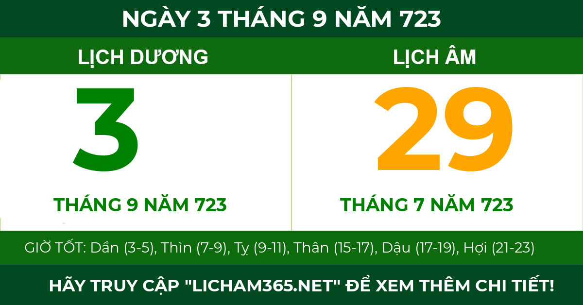 lịch âm ngày 3 tháng 9 năm 723
