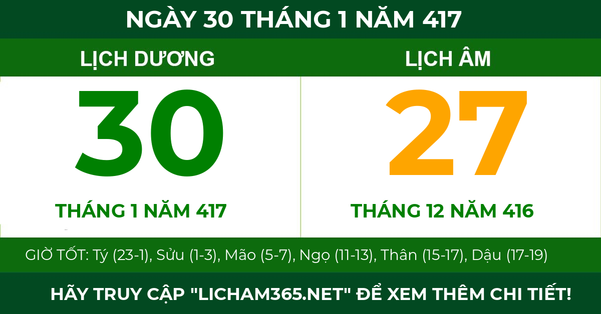 lịch âm ngày 30 tháng 1 năm 417