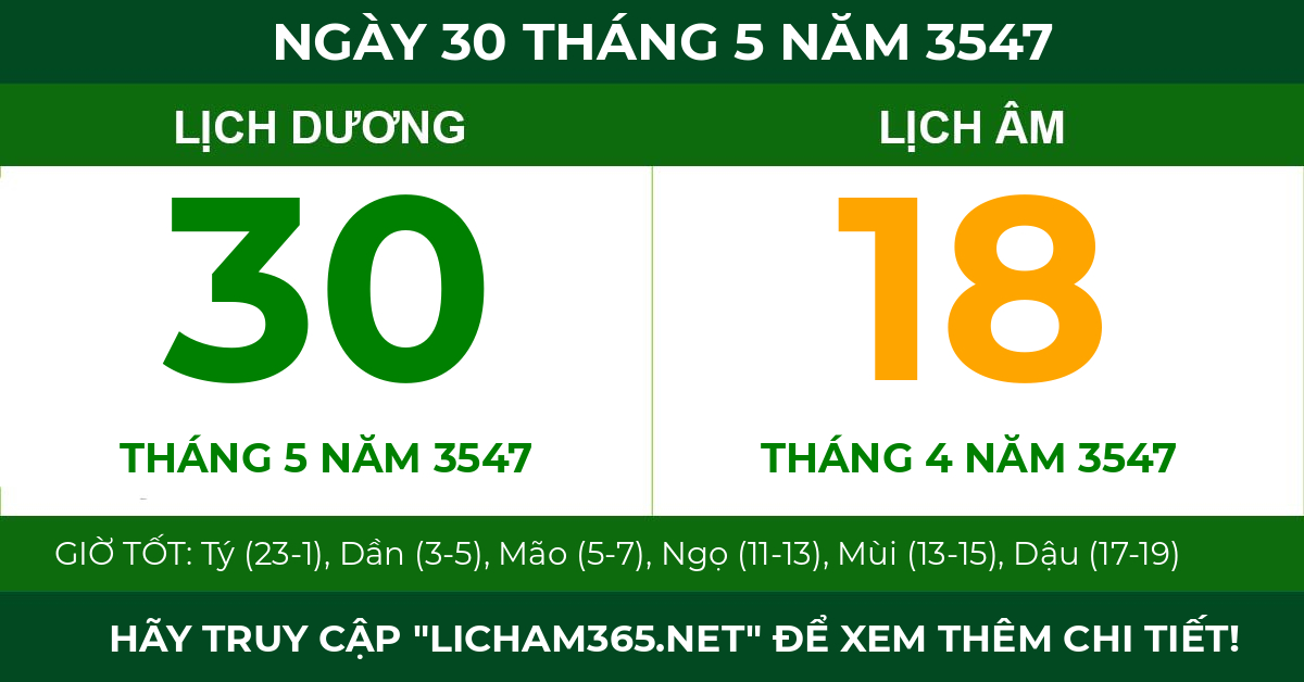 lịch âm ngày 30 tháng 5 năm 3547