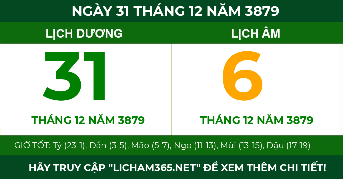 lịch âm ngày 31 tháng 12 năm 3879