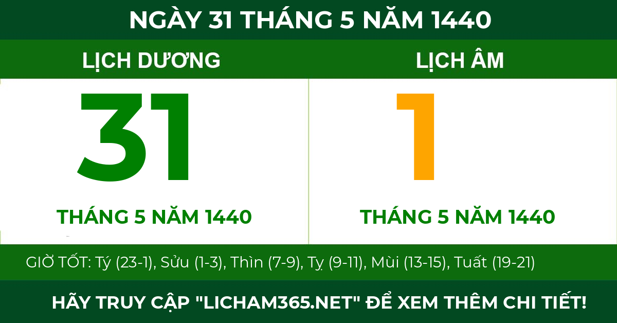 lịch âm ngày 31 tháng 5 năm 1440